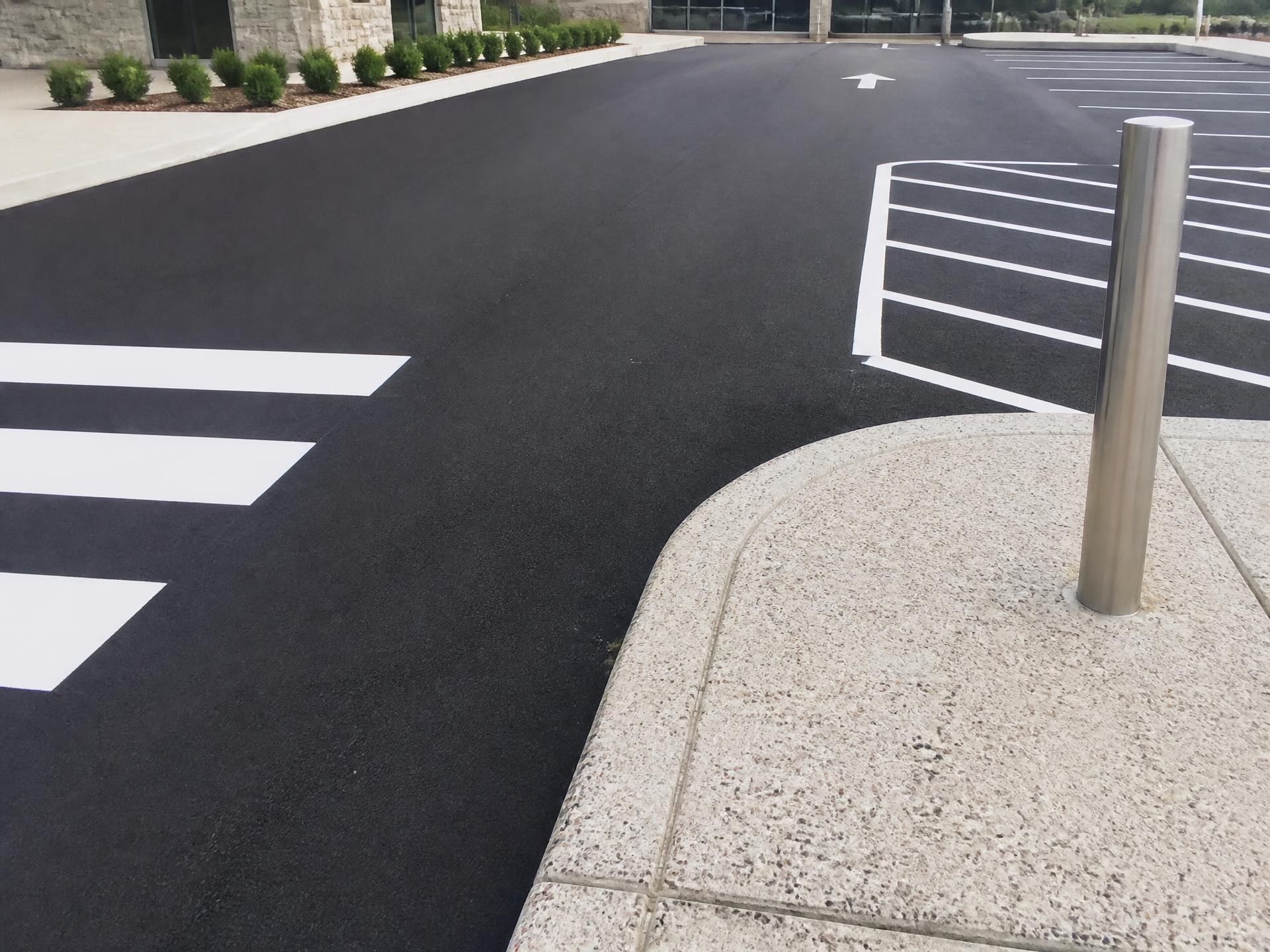 Completed asphalt paving project in California